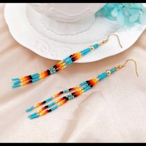 Anthropology &Boho style hand made beaded earrings for you??????????